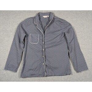 DEREK ROSE Pajama Top Women‎ Medium Floral Print Button Front Long Sleeve PJ
